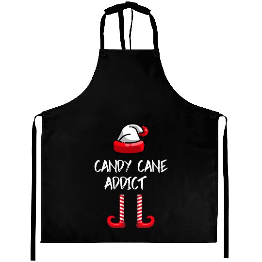 Candy Cane Addict Funny Christmas Aprons