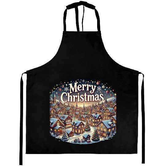 Cozy Winter Village - Christmas Lights and Cheer Aprons