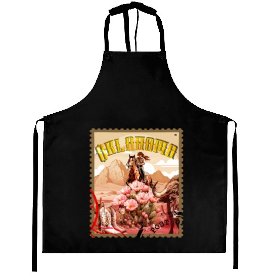 Oklahoma Cowgirl Stamp Aprons