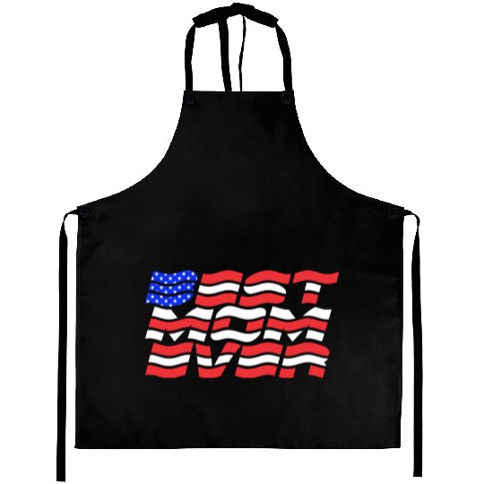 Best Mom ever US Flag Aprons