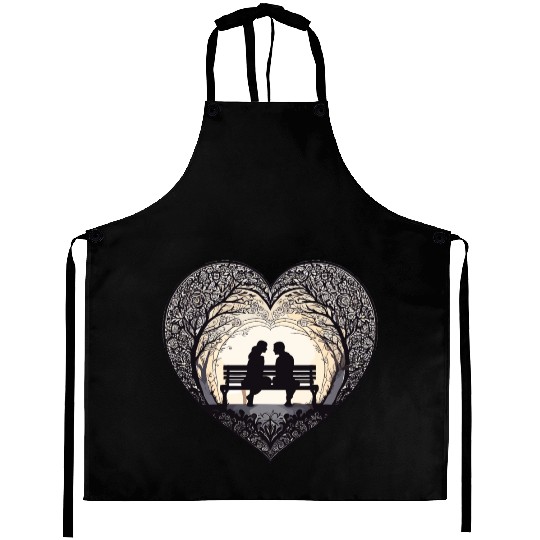 happy Valentine’s Day couple Aprons