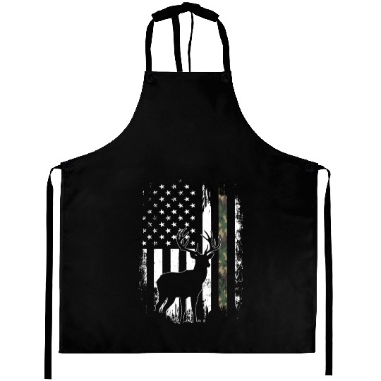 Camo US Flag Deer Elk Buck Camoflage Hunting Aprons