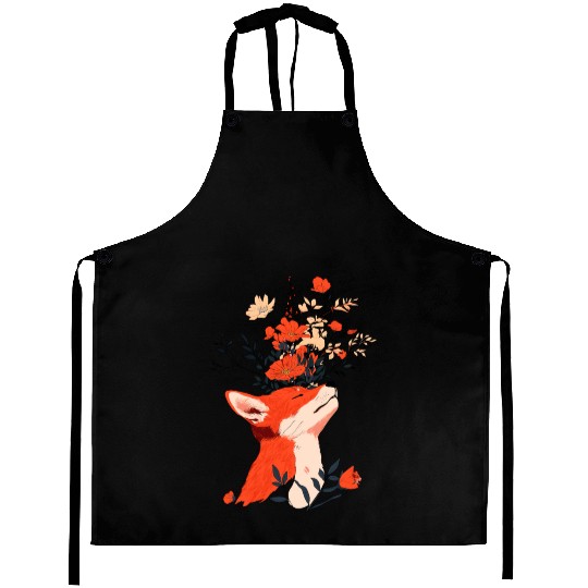 Blooming Fox Portrait Aprons