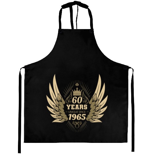 60 Years Unique Angel Wings Crown Aprons