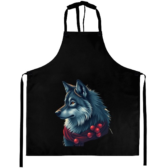 Winter Wolf Holiday Aprons