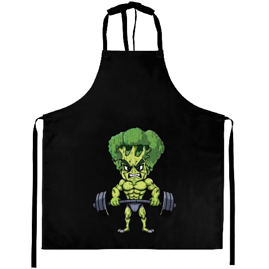 funny broccoli gym bodybuilding Aprons