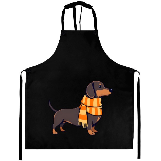 Dachshund in Winter Aprons