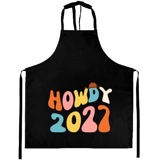 Howdy 2027 funny 2027 NYE Groovy Aprons
