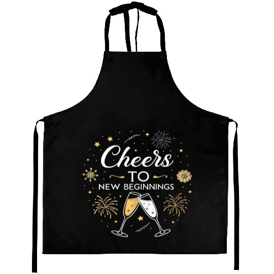 Cheers To New Beginings - Festive New Year's Eve Aprons