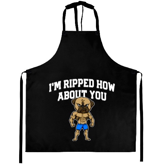 Im Ripped How About You Funny Workout Humor Gym Aprons