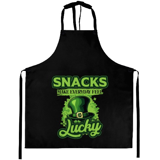 Snacks Make Everyday Feel Lucky St Patricks Day Aprons