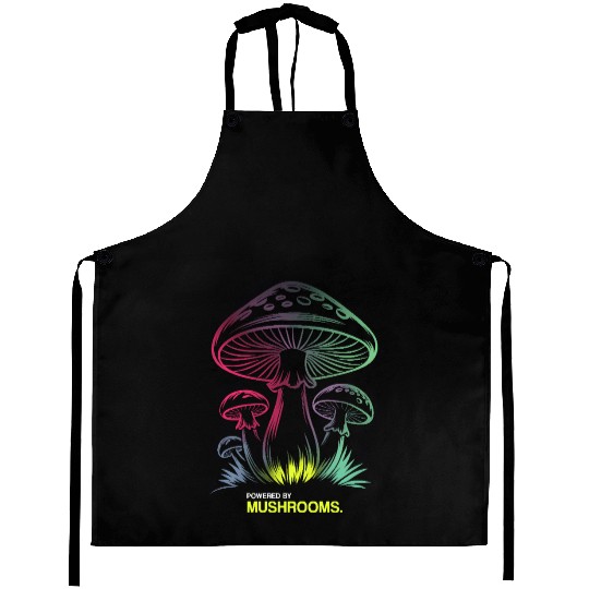 Glowing Mushrooms Colored Aprons