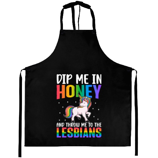 Throw Me To The Lesbians Lesbian Pride LGBTQ Aprons