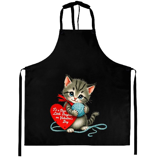Kitten To a Dear Valentine s Day Card Aprons
