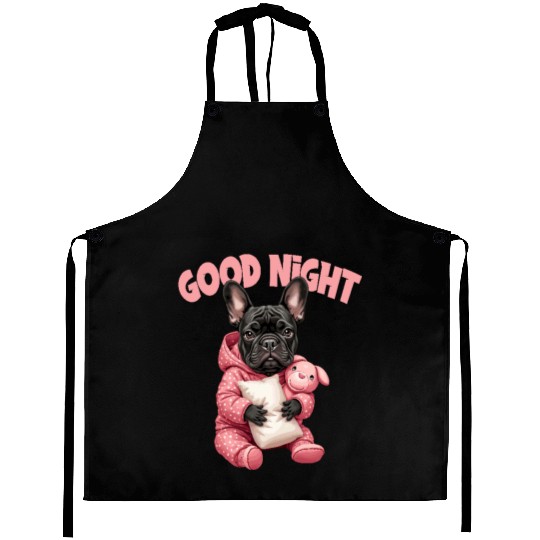 Cute Good Night French Bulldog Pajamas Aprons