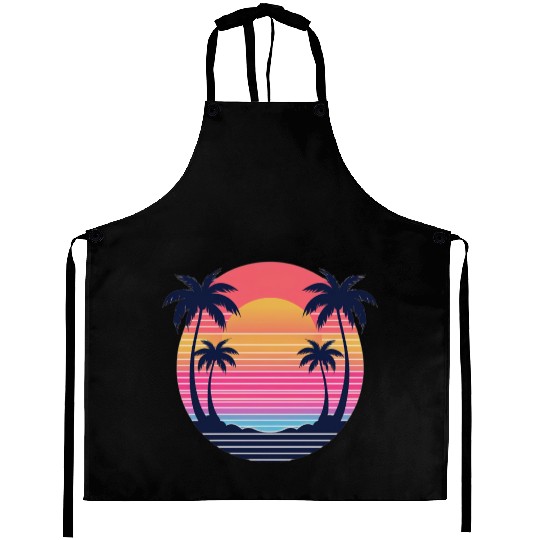 Futuristic Sunset Aprons