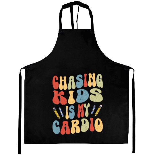 Daycare Teacher Childcare Chasing Kids Is Cardio Aprons