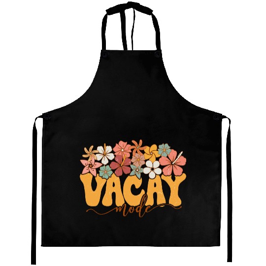 Vacay Modc Floral Typography Aprons