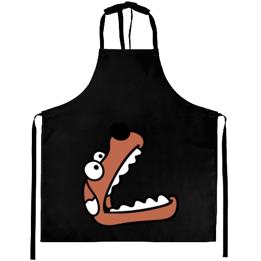 Dog Big Mouth Snout Hunger Looks Up Greedy Eating Aprons