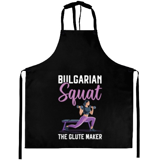 Bulgarian Squat Exercise Fitness Workout Gym Aprons