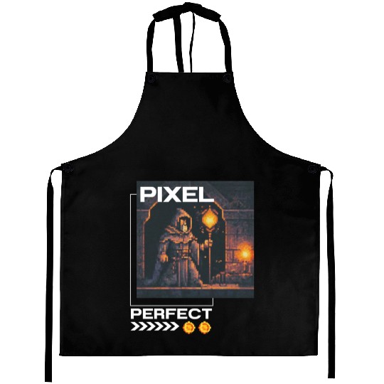 Pixel Perfect Mage Gaming and Magic Aprons