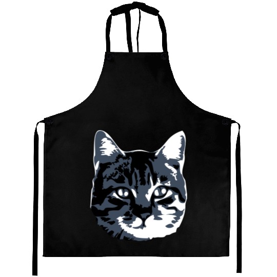 Cat Lover Realistic Pet Face Cute Cool Kitten Head Aprons