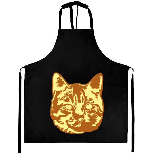 Cat Lover Realistic Pet Face Cute Cool Kitten Head Aprons