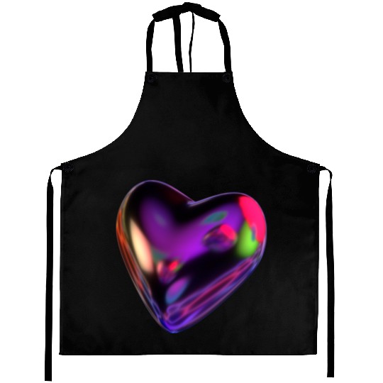 3D HEART; valentine's day;3D;heart;love;valentine Aprons