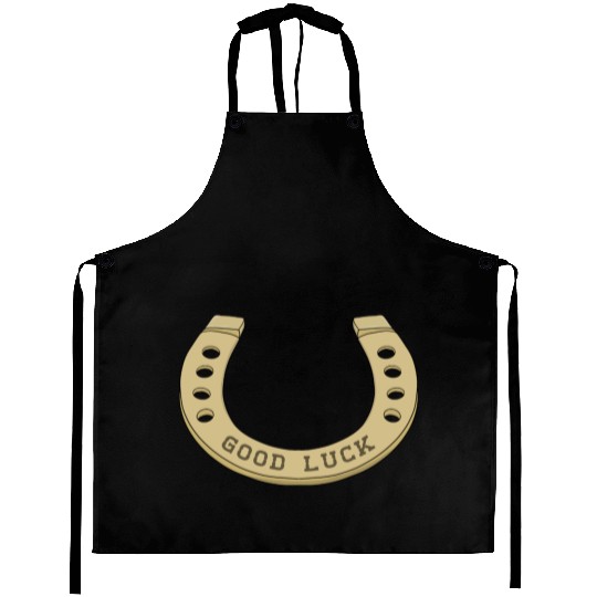 Cool Horseshoe for Lucky Days Aprons