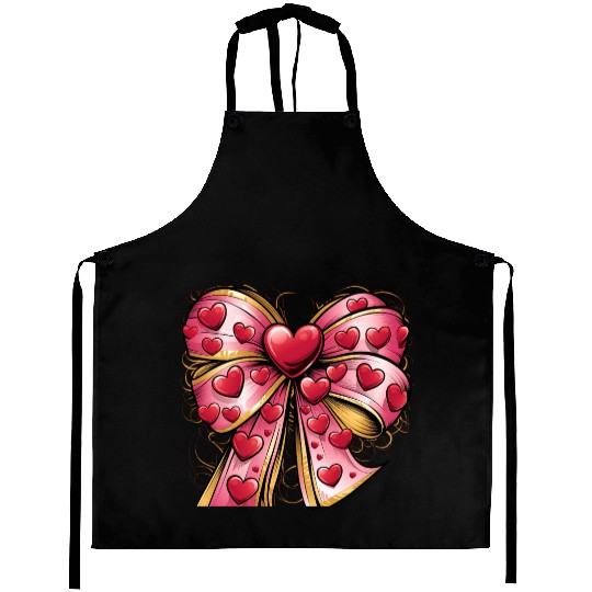 Valentine day Heart Coquette bow Bowtiful Arrangem Aprons