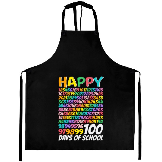 Happy 100 Days of School Math Numbers 100th days Aprons