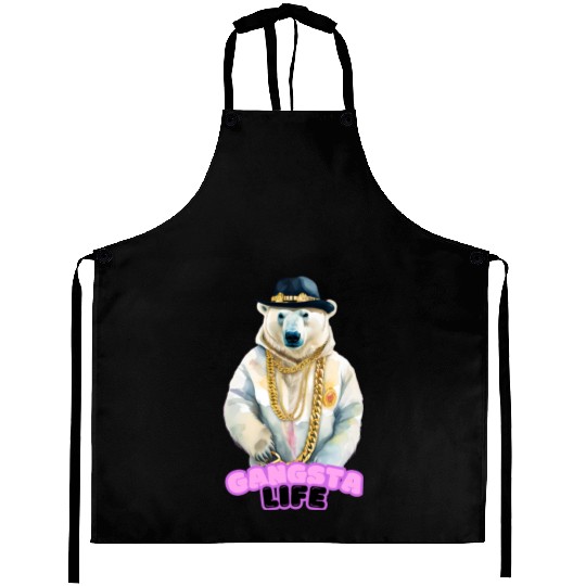Gangsta Life Polar Bear Aprons