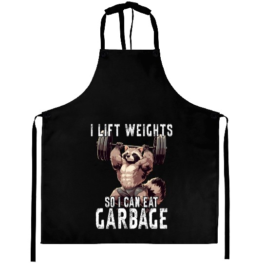 Weightlifting Workout Raccoon Gym Gift Aprons
