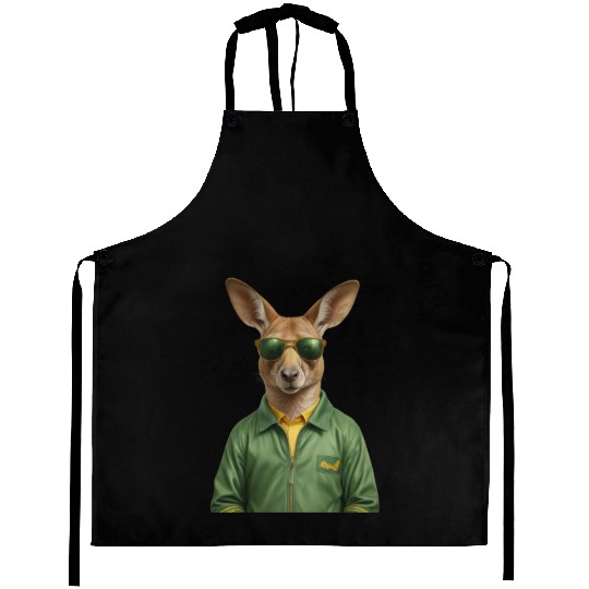 Green and Gold Kangaroo 3 Aprons