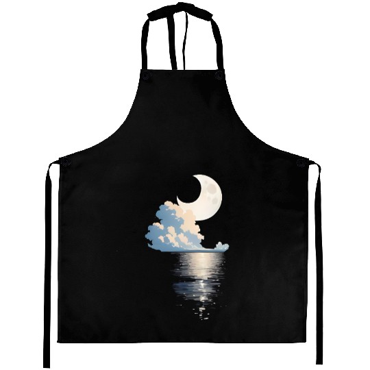 Full Moon Over sea Aprons