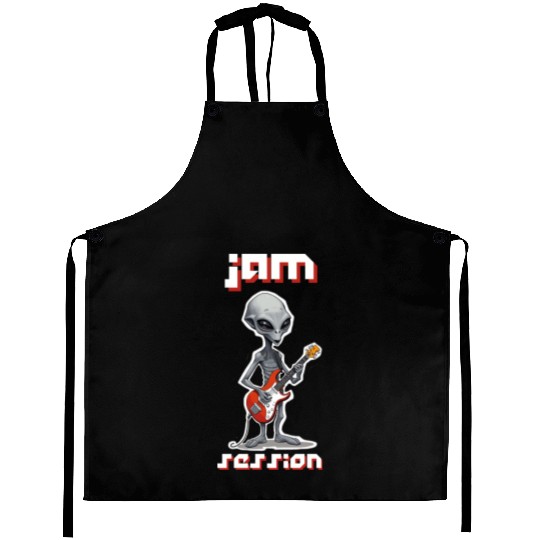 ET Playing a Guitar Aprons