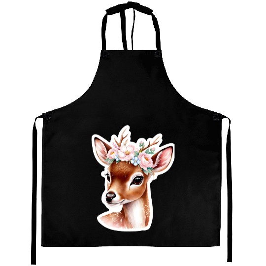 deer with flower Aprons