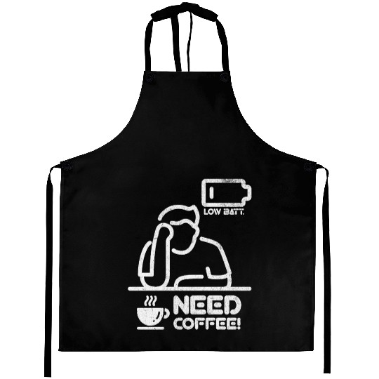 Low Batt – Need Coffee! Aprons