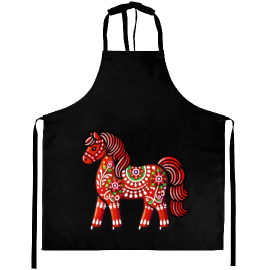 Swedish Dala Horse, Scandinavian sverige sweden Aprons