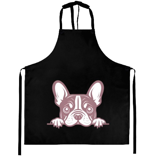 French Bulldog Frenchie Sweet Face Pink Aprons