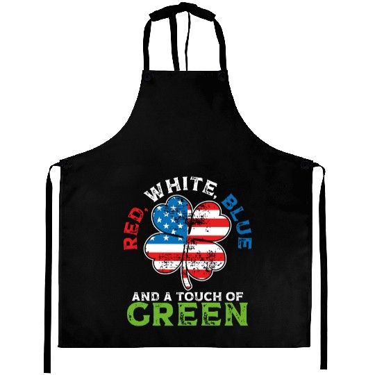 Red White Blue and a Touch of Green Irish USA Aprons