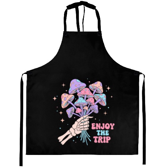 Psychedelic Mushrooms with Skeleton Hand Aprons