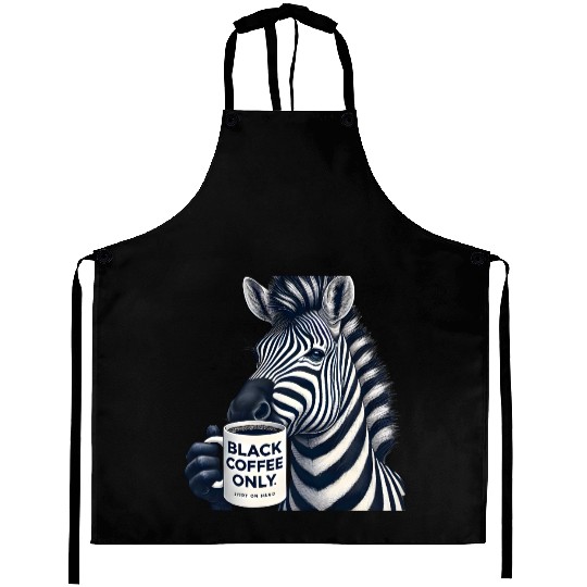 Bold Zebra Black Coffee Aprons