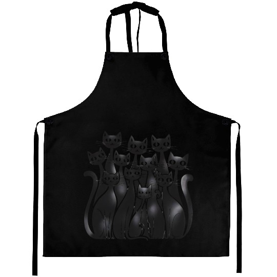 Modern Trendy Cute Suspicious Cats Aprons