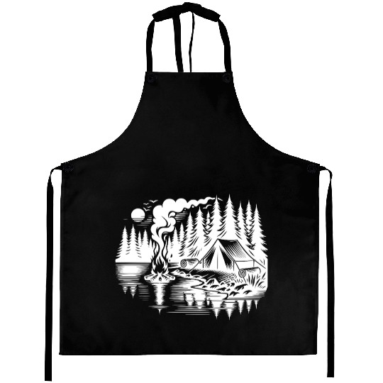 Forest Camping By The Lake Nature Experience Aprons