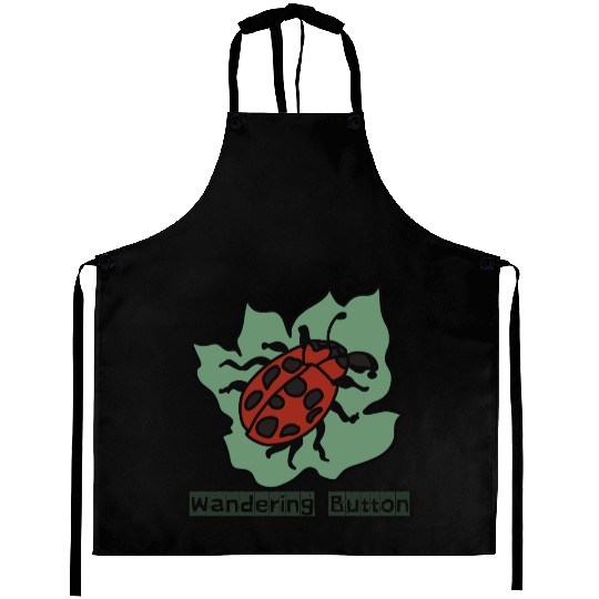 Minimalist Bug Chilling on a Leaf | Funny Aprons