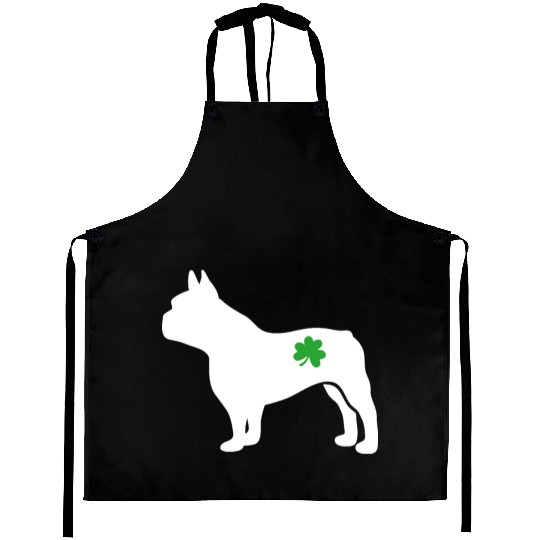 French Bulldog Shamrock Funny St Patrick’s Day Dog Aprons
