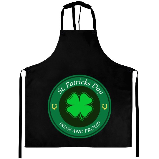 St. Patricks Day Irish and Proud Aprons