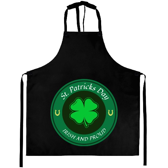 St. Patricks Day Irish and Proud Aprons