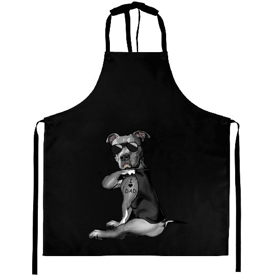 I Love Dad Dog Aprons